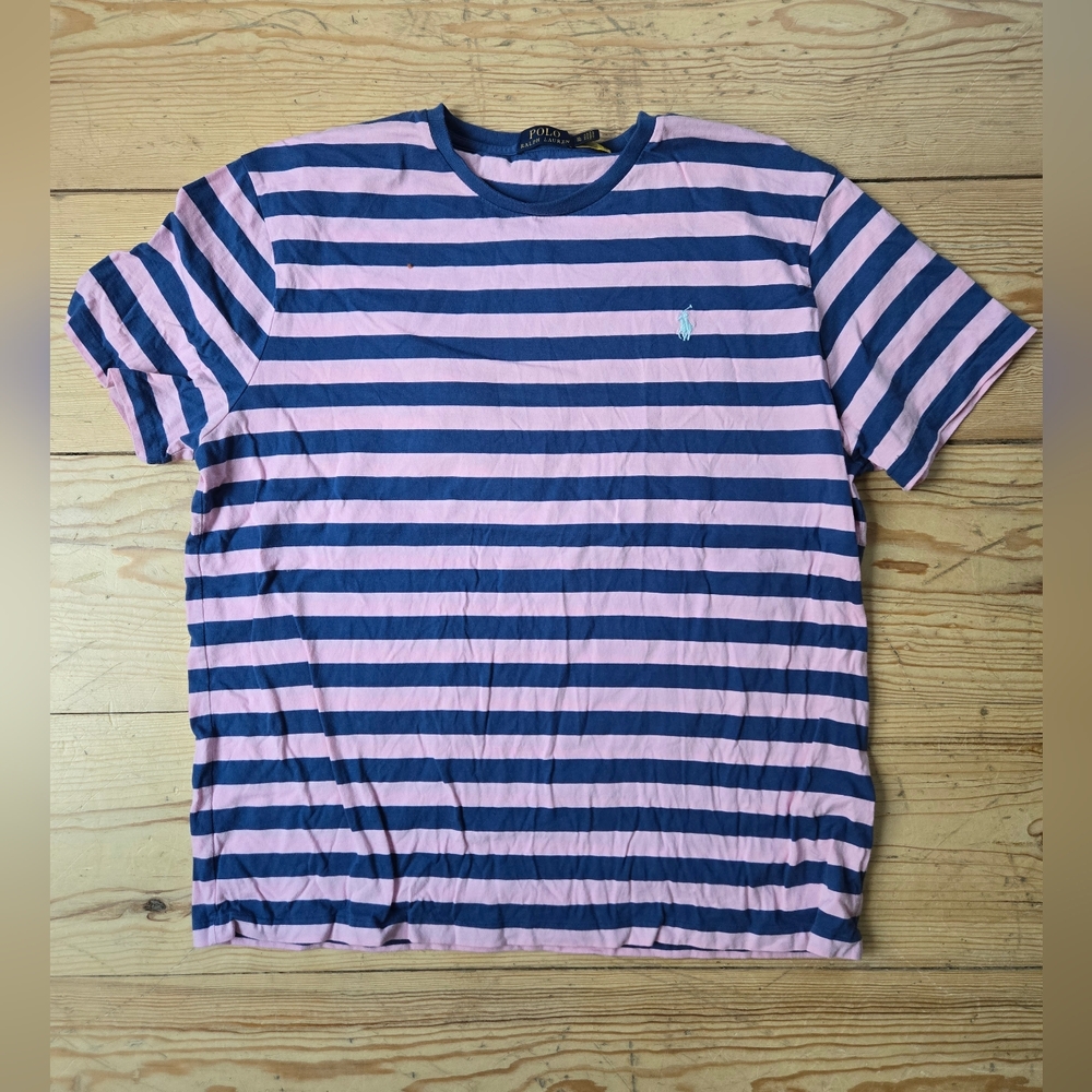 Polo Ralph Lauren Pink Navy Striped T-Shirt XL